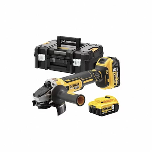 Angle Grinder 125mm XR Lithium 18V 5.0Ah BRUSHLESS Motor in TSTACK CASE and ACCESSORIES - DeWALT - DCG405P2-QW Angle Grinder 125mm XR Lithium 18V 5.0Ah BRUSHLESS Motor in TSTACK CASE and ACCESSORIES - DeWALT - DCG405P2-QW